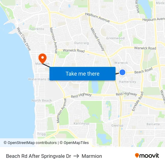 Beach Rd After Springvale Dr to Marmion map
