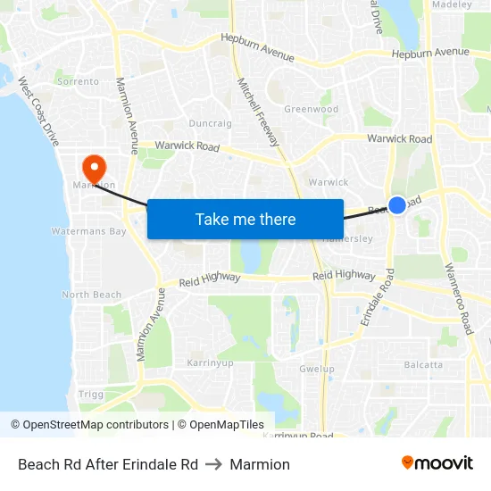 Beach Rd After Erindale Rd to Marmion map