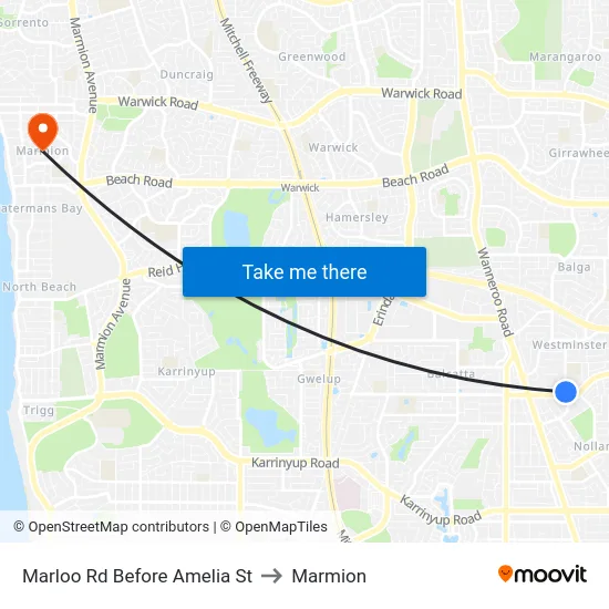 Marloo Rd Before Amelia St to Marmion map