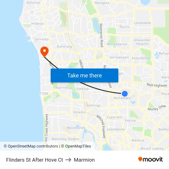 Flinders St After Hove Ct to Marmion map