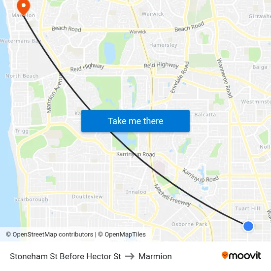 Stoneham St Before Hector St to Marmion map