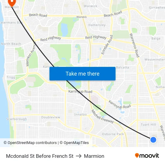 Mcdonald St Before French St to Marmion map