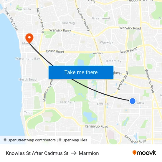 Knowles St After Cadmus St to Marmion map