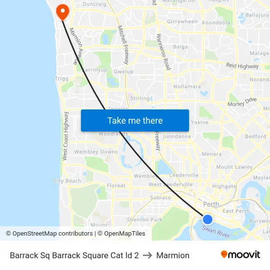 Barrack Sq Barrack Square Cat Id 2 to Marmion map