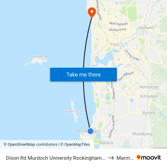Dixon Rd Murdoch University Rockingham Campus to Marmion map