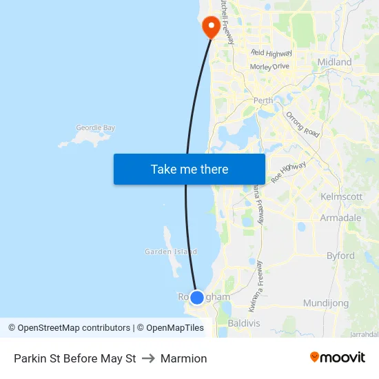 Parkin St Before May St to Marmion map