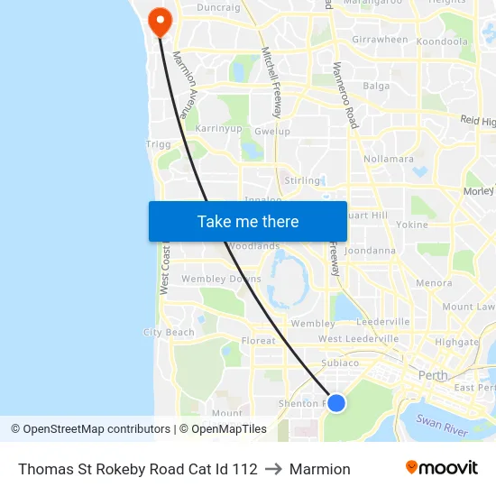 Thomas St Rokeby Road Cat Id 112 to Marmion map