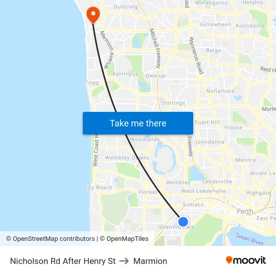 Nicholson Rd After Henry St to Marmion map