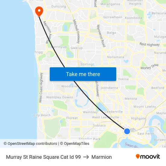 Murray St Raine Square Cat Id 99 to Marmion map