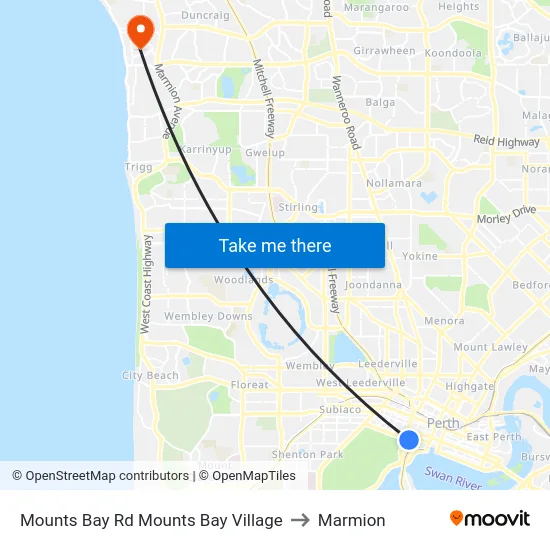 Mounts Bay Rd Mounts Bay Village to Marmion map