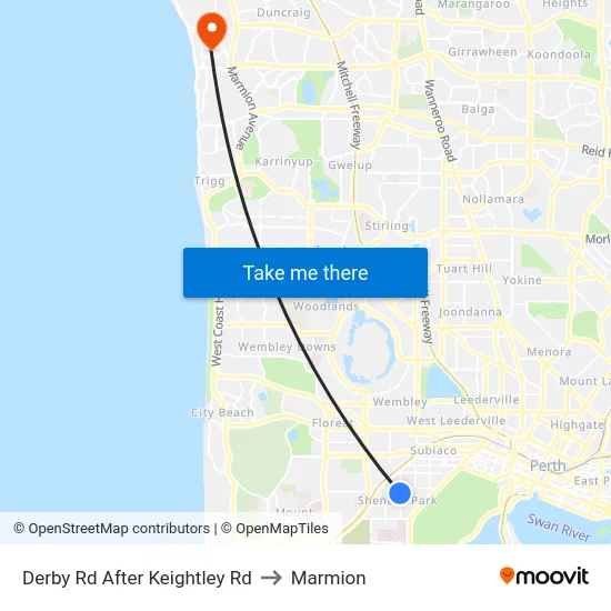 Derby Rd After Keightley Rd to Marmion map