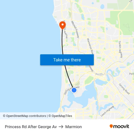 Princess Rd After George Av to Marmion map