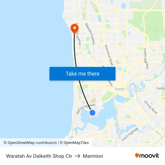 Waratah Av Dalkeith Shop Ctr to Marmion map