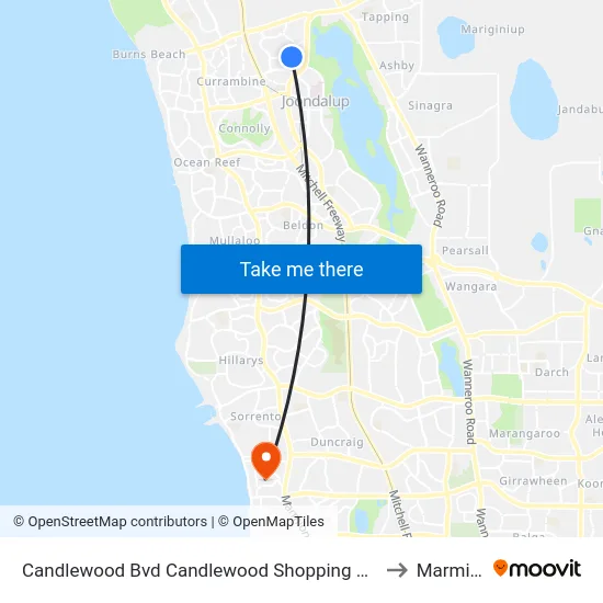Candlewood Bvd Candlewood Shopping Centre to Marmion map