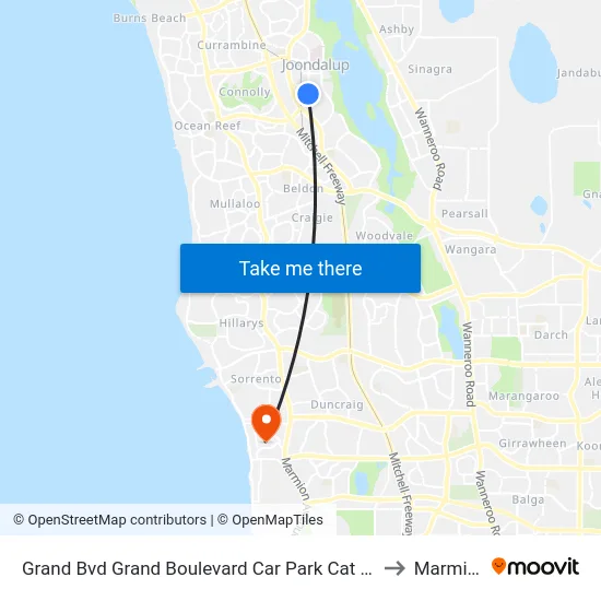 Grand Bvd Grand Boulevard Car Park Cat Id 27 to Marmion map
