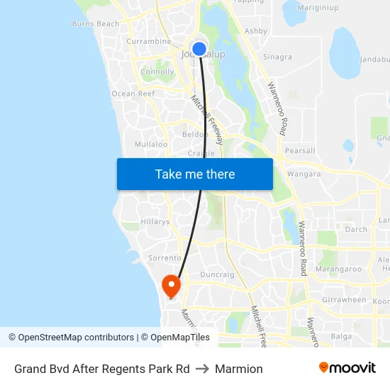 Grand Bvd After Regents Park Rd to Marmion map