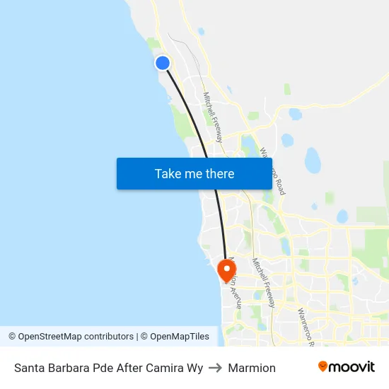 Santa Barbara Pde After Camira Wy to Marmion map