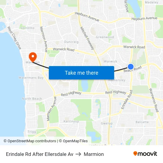 Erindale Rd After Ellersdale Av to Marmion map