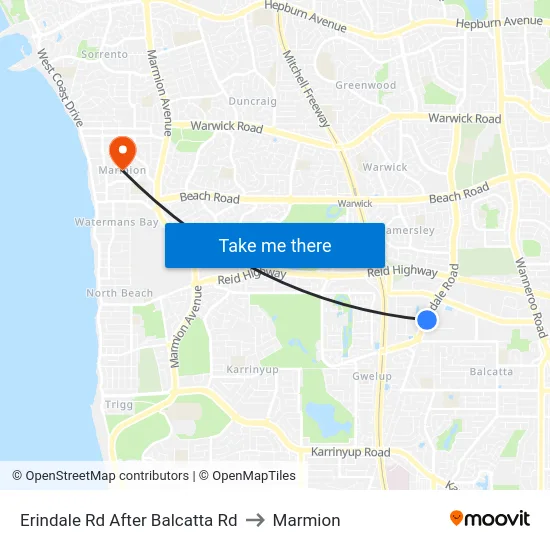 Erindale Rd After Balcatta Rd to Marmion map