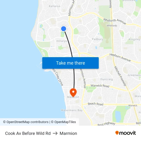 Cook Av Before Wild Rd to Marmion map