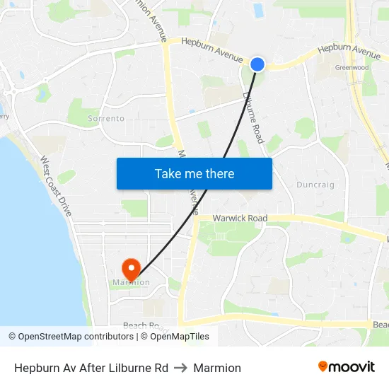 Hepburn Av After Lilburne Rd to Marmion map
