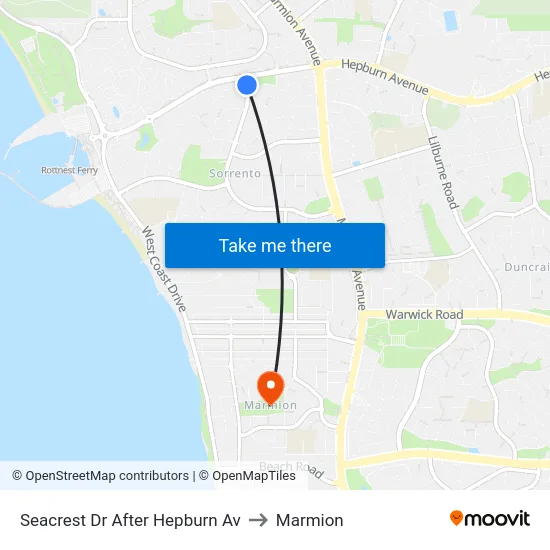 Seacrest Dr After Hepburn Av to Marmion map