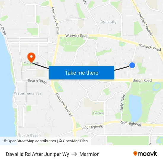 Davallia Rd After Juniper Wy to Marmion map