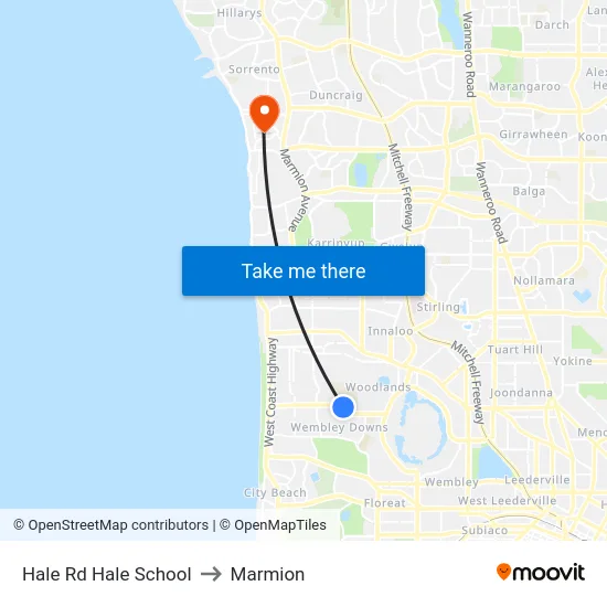 Hale Rd Hale School to Marmion map