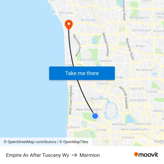 Empire Av After Tuscany Wy to Marmion map