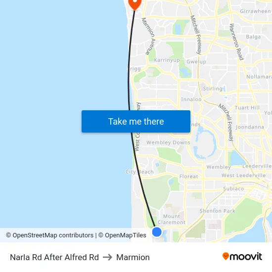 Narla Rd After Alfred Rd to Marmion map
