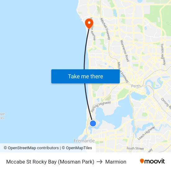 Mccabe St Rocky Bay (Mosman Park) to Marmion map