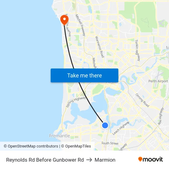 Reynolds Rd Before Gunbower Rd to Marmion map