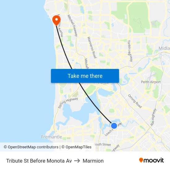 Tribute St Before Monota Av to Marmion map