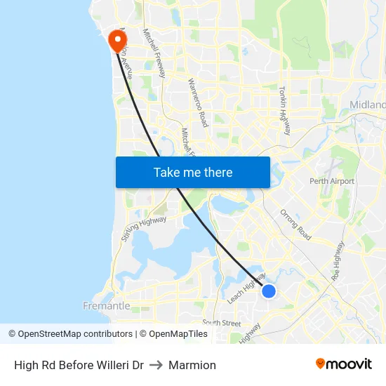 High Rd Before Willeri Dr to Marmion map