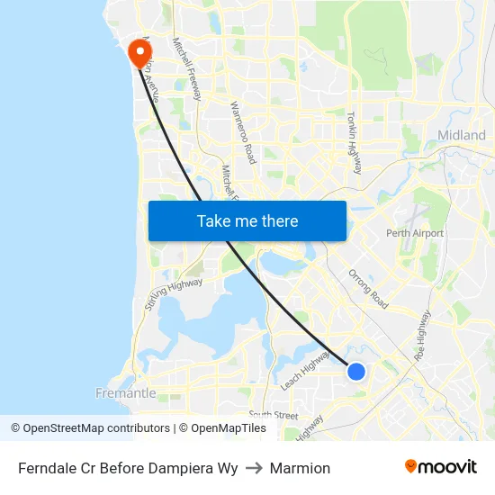 Ferndale Cr Before Dampiera Wy to Marmion map