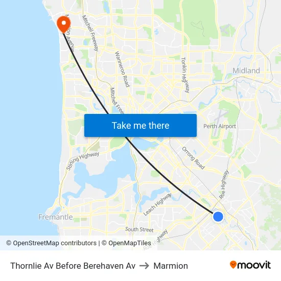 Thornlie Av Before Berehaven Av to Marmion map