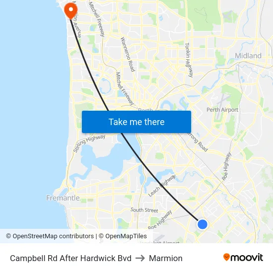 Campbell Rd After Hardwick Bvd to Marmion map