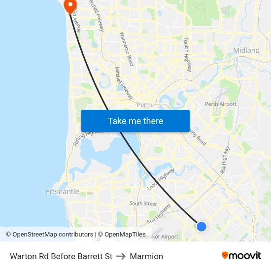 Warton Rd Before Barrett St to Marmion map