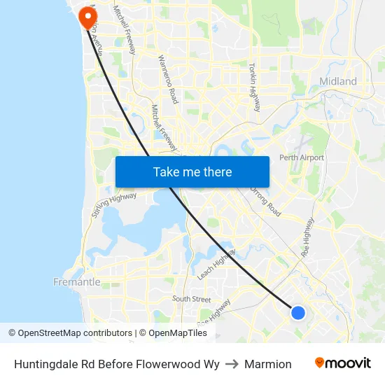 Huntingdale Rd Before Flowerwood Wy to Marmion map