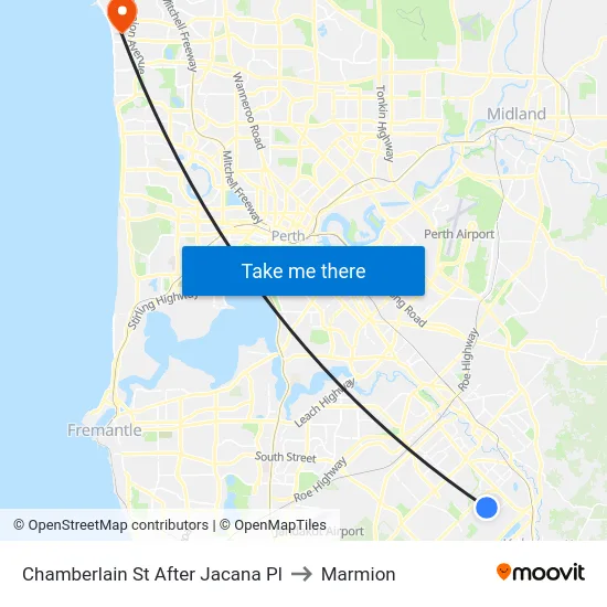 Chamberlain St After Jacana Pl to Marmion map