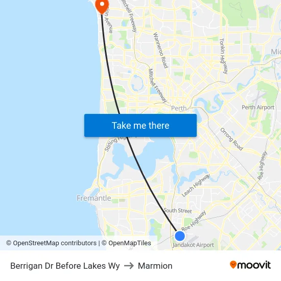 Berrigan Dr Before Lakes Wy to Marmion map