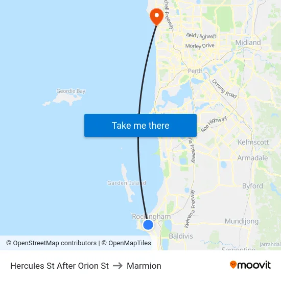 Hercules St After Orion St to Marmion map