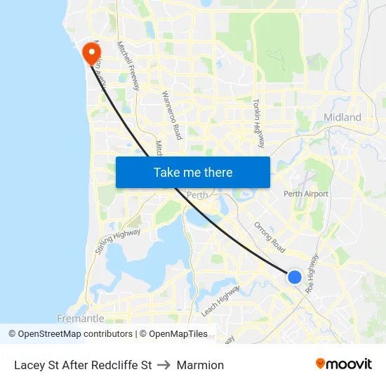 Lacey St After Redcliffe St to Marmion map