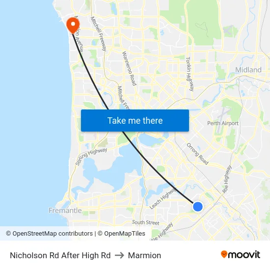 Nicholson Rd After High Rd to Marmion map