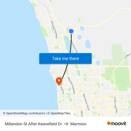 Millendon St After Keanefield Dr to Marmion map