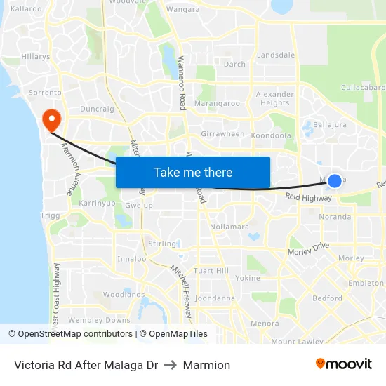 Victoria Rd After Malaga Dr to Marmion map
