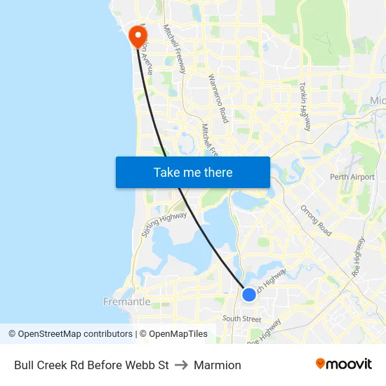Bull Creek Rd Before Webb St to Marmion map