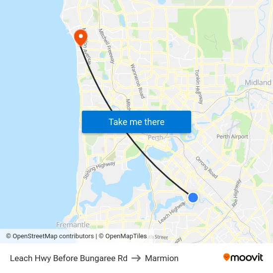 Leach Hwy Before Bungaree Rd to Marmion map