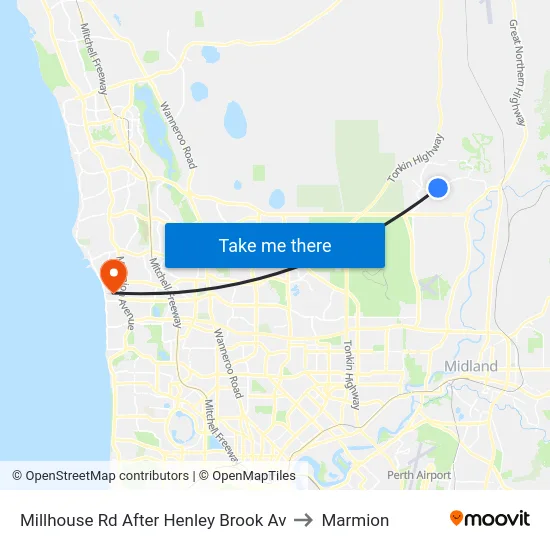Millhouse Rd After Henley Brook Av to Marmion map