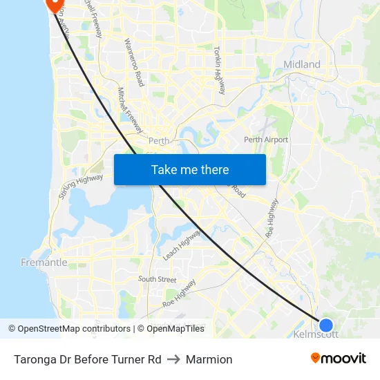 Taronga Dr Before Turner Rd to Marmion map